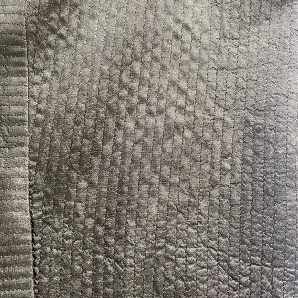 Eileen Fisher Open Front Quilted Silk Tussah Jacket Women's Sz 1X/XL Grey Green - Picture 11 of 15